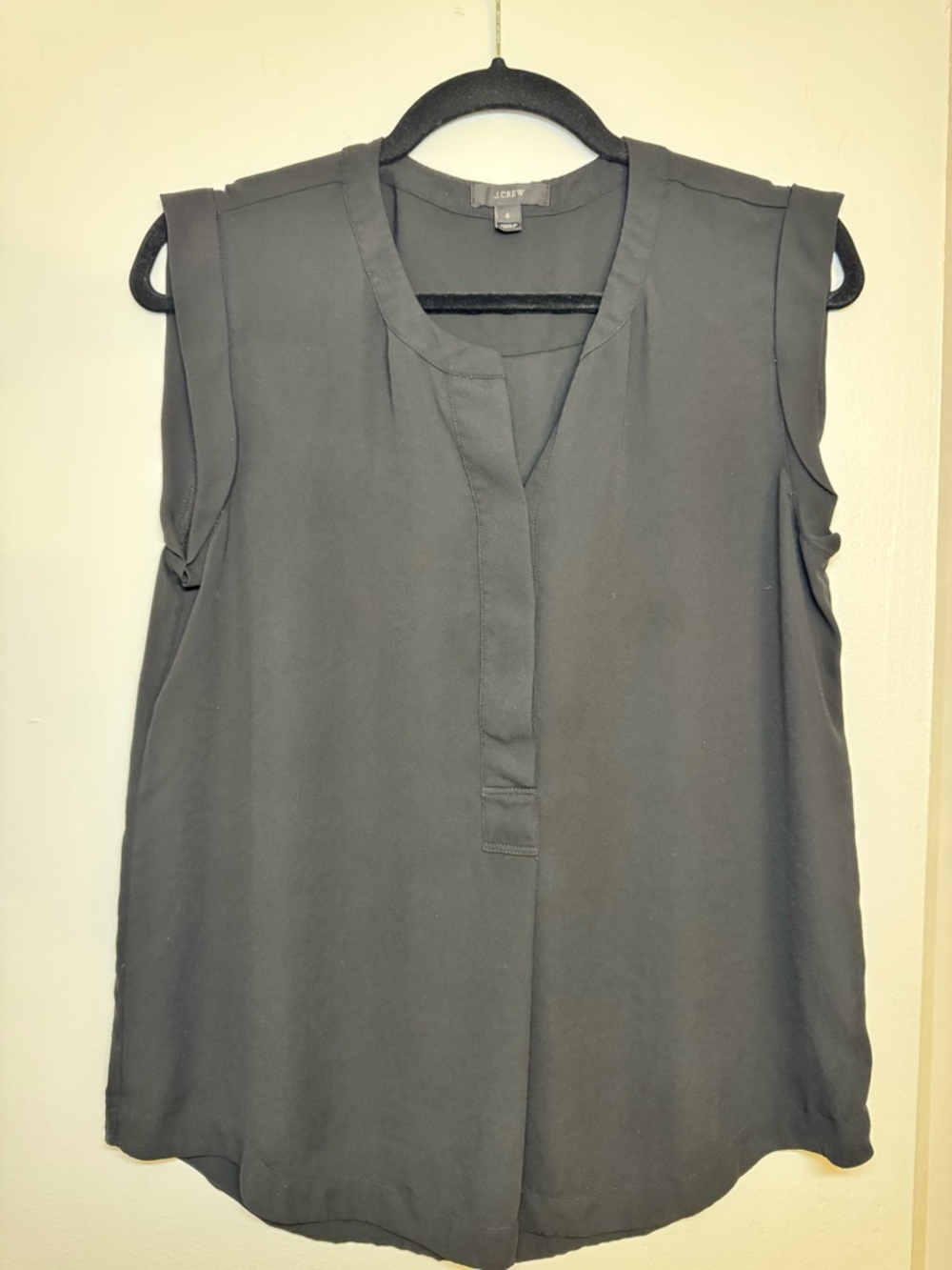 J. Crew Charcoal Gray Sleeveless V-Neck Blouse